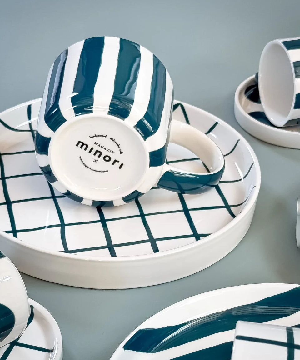 Magazin Minori - STRIPES Tasse (300 ml) • gentle green - Kaffee - und Teetasse - ROSA ECK Concept Store