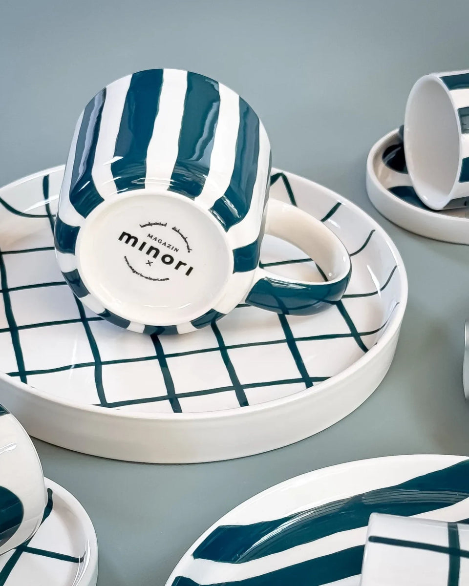 Magazin Minori - STRIPES Tasse (300 ml) • gentle green - Kaffee - und Teetasse - ROSA ECK Concept Store
