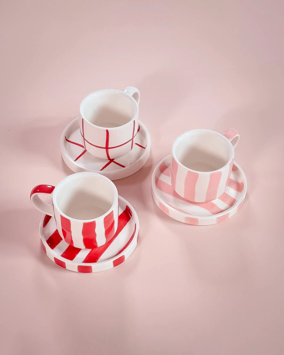 Magazin Minori - STRIPES Tasse (300 ml) • incanto rose - Kaffee - und Teetasse - ROSA ECK Concept Store