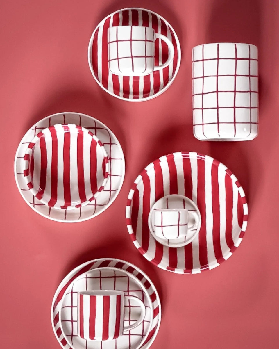 Magazin Minori - STRIPES Tasse (300 ml) • tramonto red - ROSA ECK Concept Store