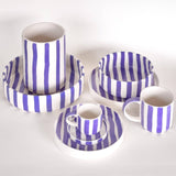 Magazin Minori - STRIPES Tasse mit Streifen • Palazzo Purple - Kaffee - und Teetasse - ROSA ECK