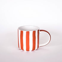 Magazin Minori - STRIPES Tasse mit Streifen • Terracotta Orange - Kaffee - und Teetasse - ROSA ECK