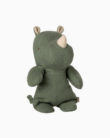 Maileg - SAFARI FRIENDS Kleines Nashorn Kuscheltier • Salbei - ROSA ECK