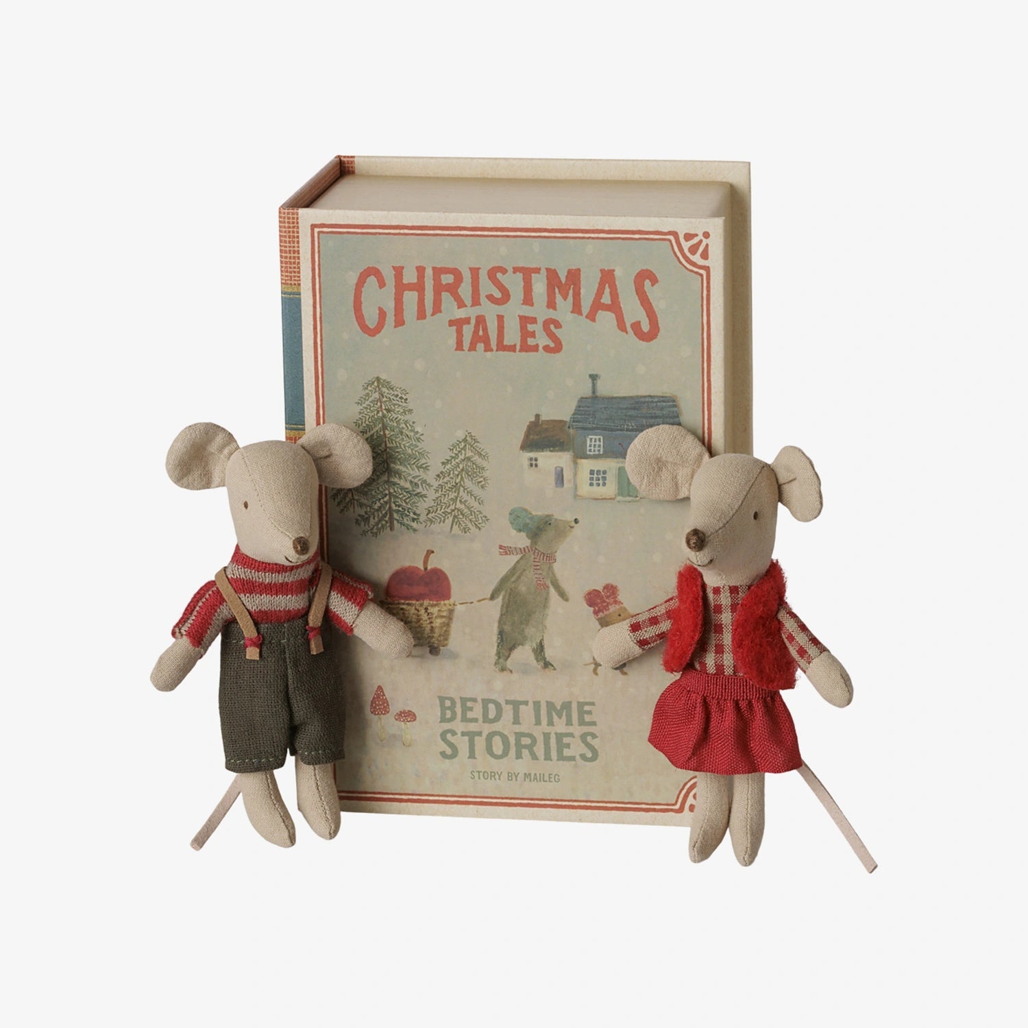 Maileg - Weihnachts-Zwillingsmäuse im Buch – Kleine Schwester und Kleiner Bruder - ROSA ECK