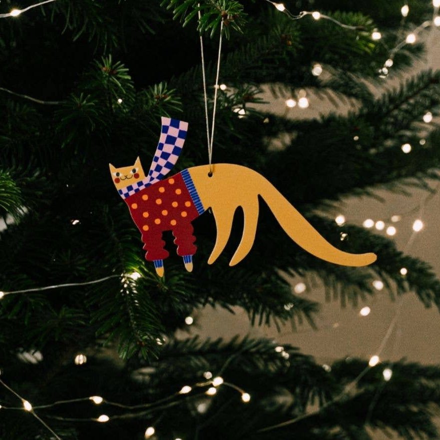 milin - Weihnachtsanhänger aus Holz • Cute Cat - Dekoration - ROSA ECK