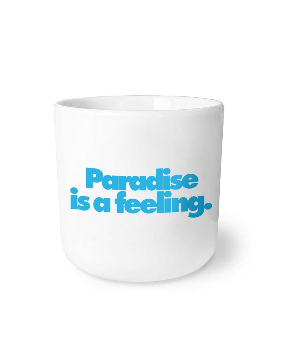 Navucko - PARADISE IS A FEELING. Porzellanbecher - Kaffee - und Teetasse - ROSA ECK - , ,