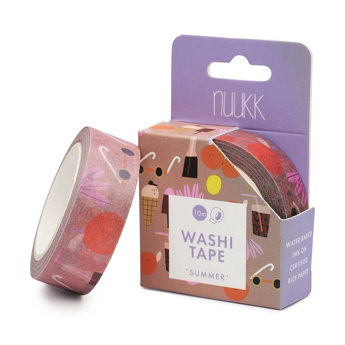 nuukk - SOMMER Washi Tape - ROSA ECK - 1 - 5 €, Lila,