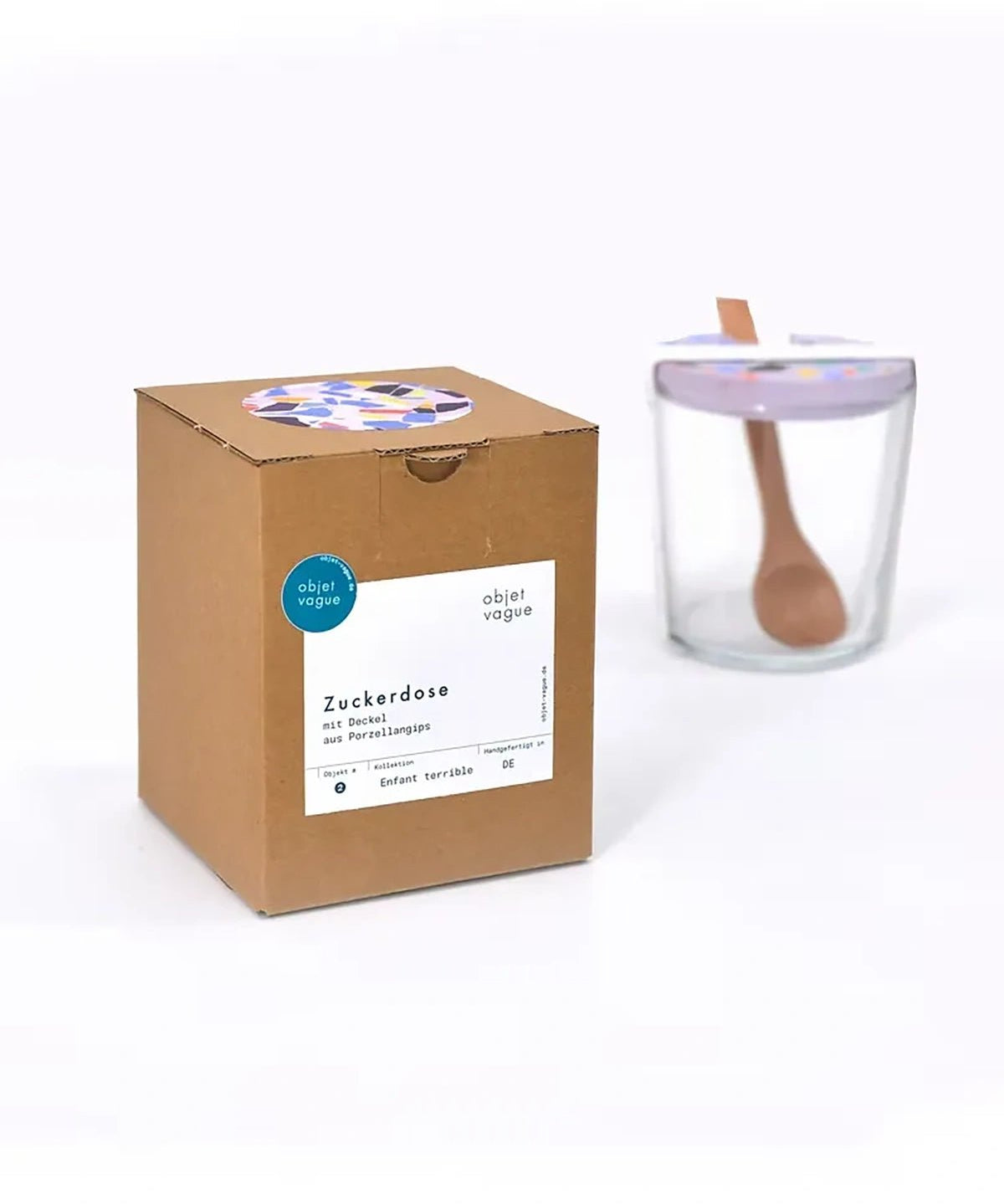 objet vague - BOLD Terrazzo Zuckerdose (366 ml) • Schwarz - ROSA ECK