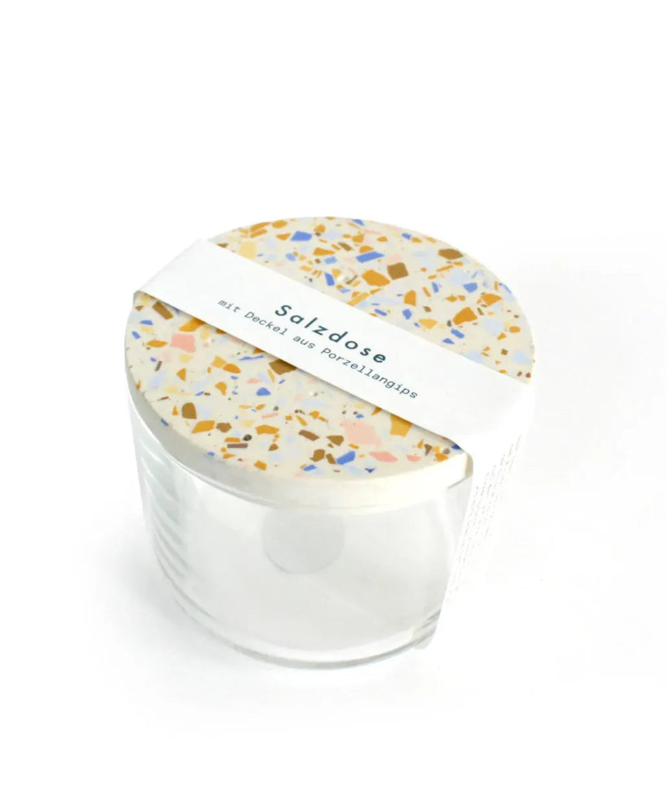 objet vague - Terrazzo Salzdose • Creme - ocker - Dose - ROSA ECK Concept Store