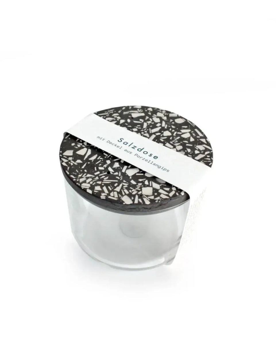 objet vague - Terrazzo Salzdose • Schwarz - Dose - ROSA ECK Concept Store