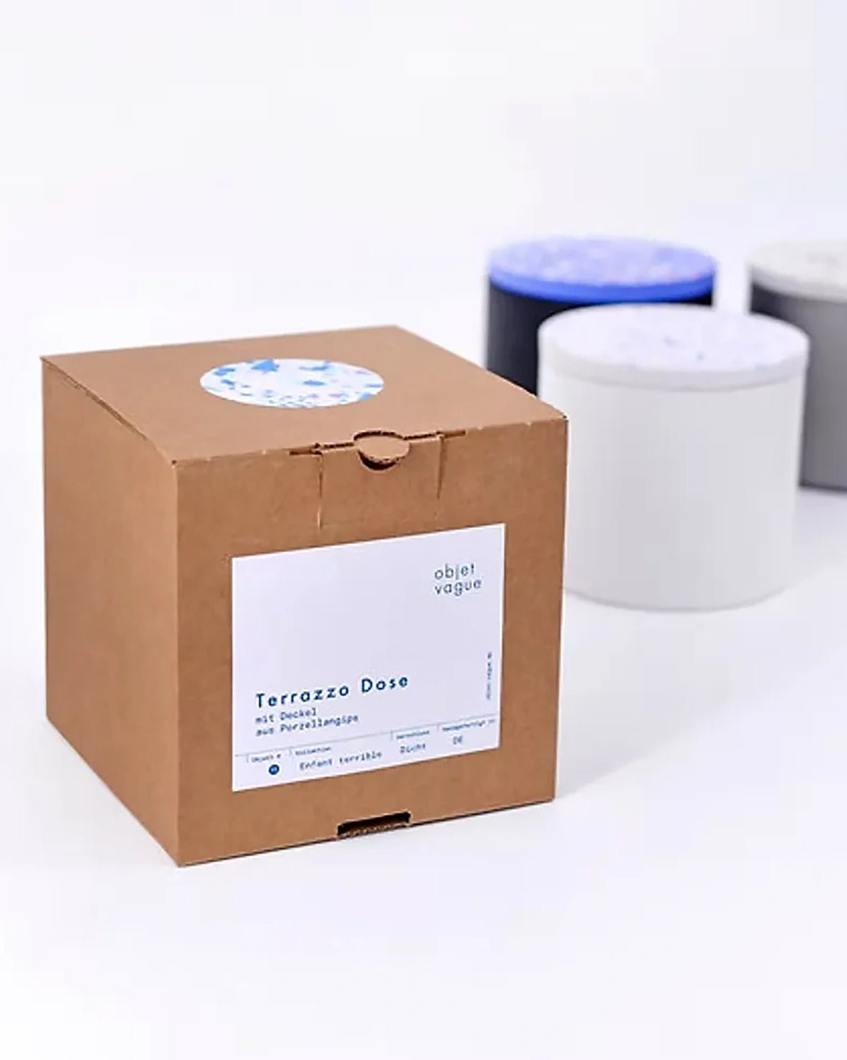 objet vague - Terrazzo Vorratsdose (700 ml) • Blau-Azul - ROSA ECK