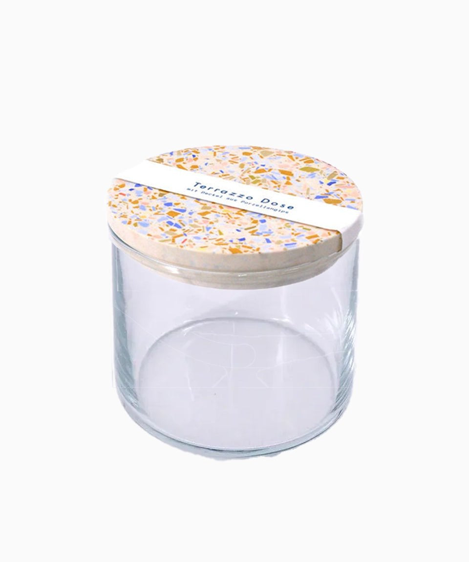 objet vague - Terrazzo Vorratsdose (700 ml) • Creme - Ocker - Dose - ROSA ECK Concept Store