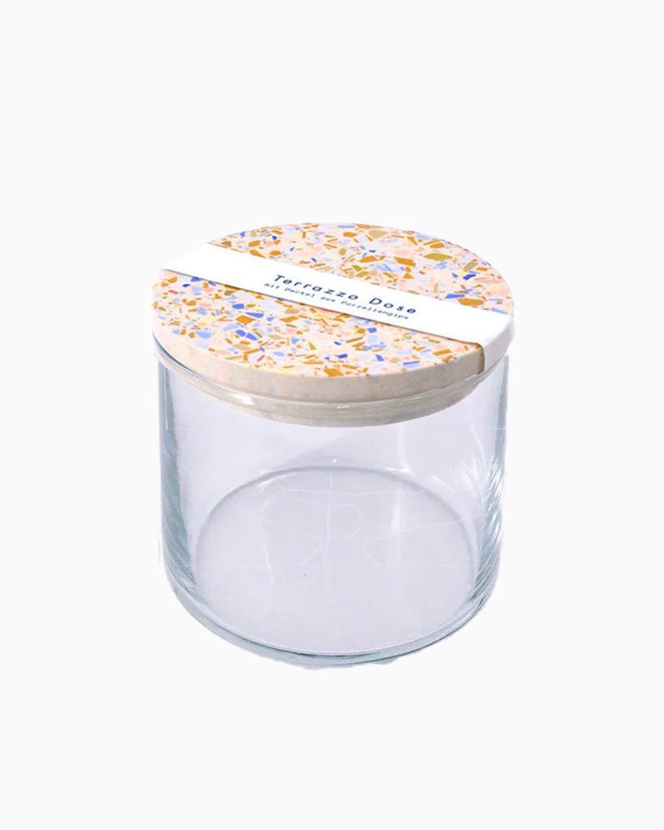 objet vague - Terrazzo Vorratsdose (700 ml) • Creme - Ocker - Dose - ROSA ECK Concept Store