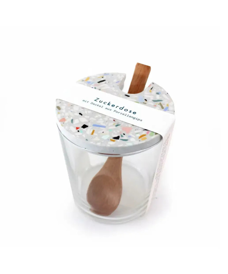 objet vague - Terrazzo Zuckerdose • Grau - Dose - ROSA ECK Concept Store