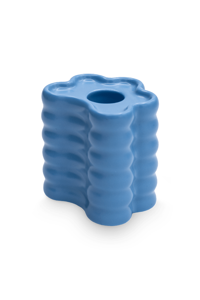 Octaevo - FLORA Großer Kerzenhalter | Blue - ROSA ECK - Blau, ,