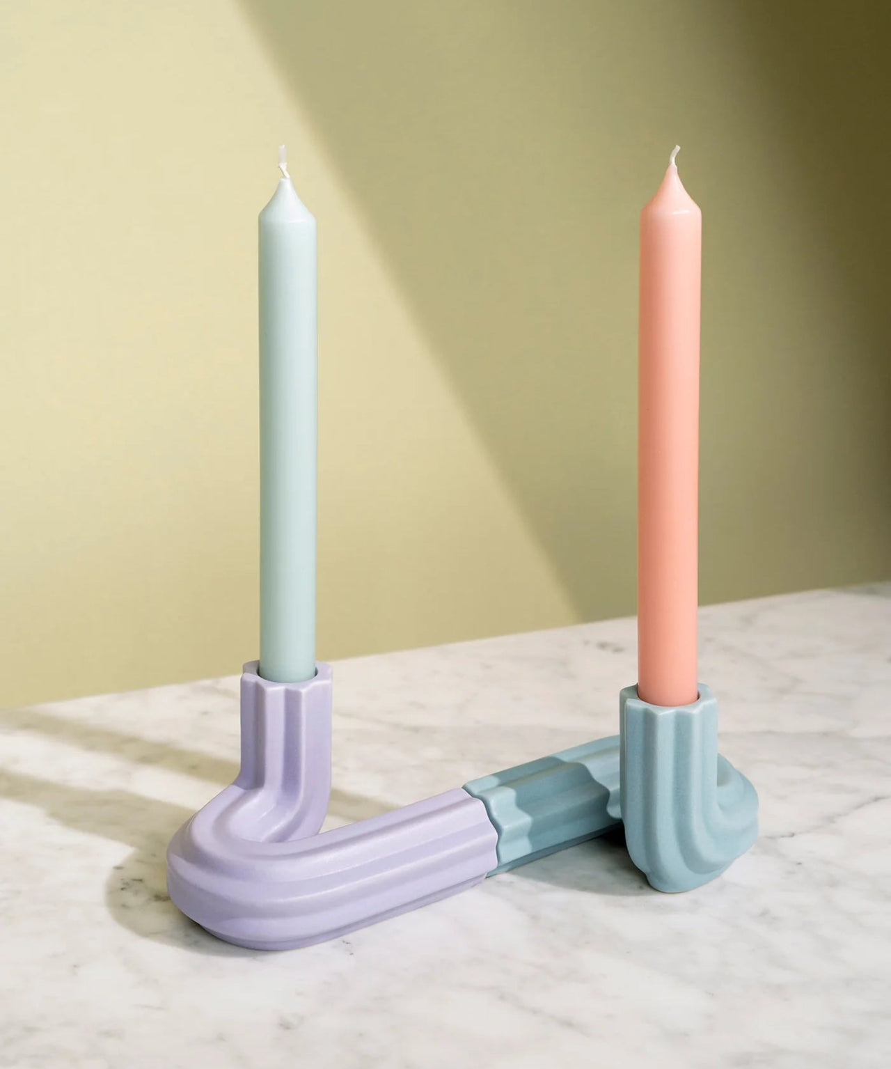 Octaevo - TEMPLO Kerzenhalter | Light Blue - ROSA ECK - Blau, ,