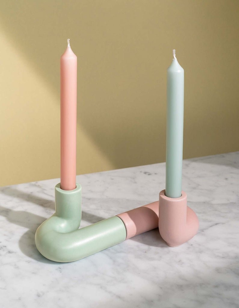 Octaevo - TEMPLO Kerzenhalter | Light Mint - ROSA ECK - Grün, ,