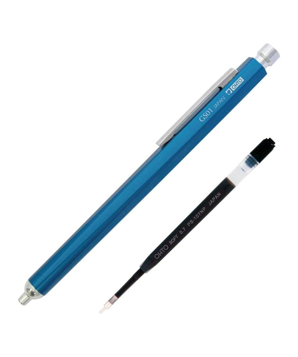 OHTO - GS01 Kugelschreiber zum Nachfüllen | Blau - ROSA ECK - Stift, ,