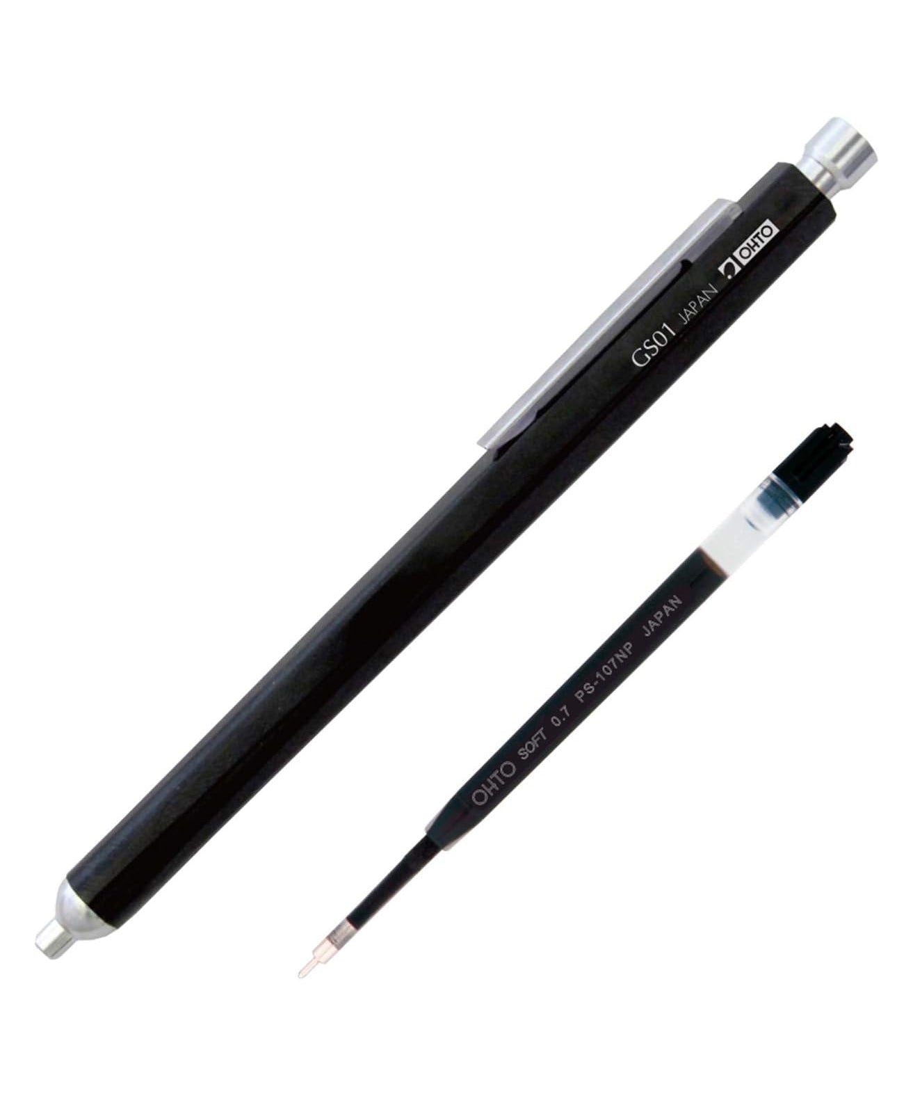 OHTO - GS01 Kugelschreiber zum Nachfüllen | Schwarz - ROSA ECK - Stift, ,