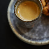 onomao - TRADITIONELL Espressobecher • Steingrau Dipped - Espressotasse - ROSA ECK