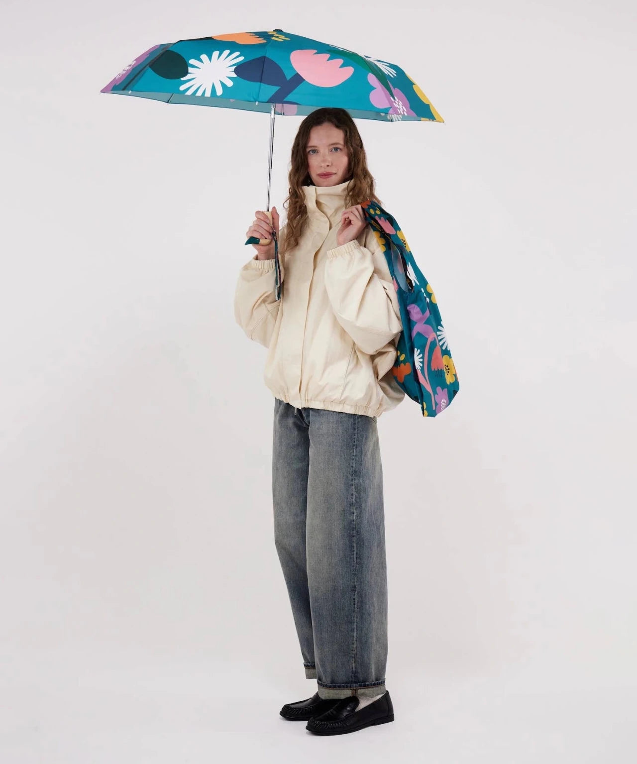 Original Duckhead - Regenschirm mit Entenkopf • Bloom Blue - ROSA ECK