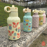 Petit Jour Paris - Kinder-Trinkflasche aus Edelstahl (350 ml) • Blümchen, Lila - ROSA ECK