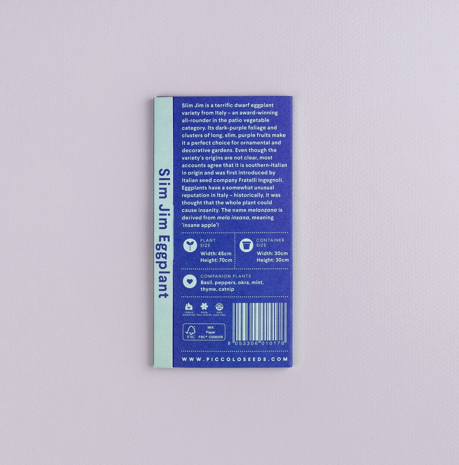 Piccolo Seeds - Saatgut für Auberginen • Eggplant Slim Jim - ROSA ECK