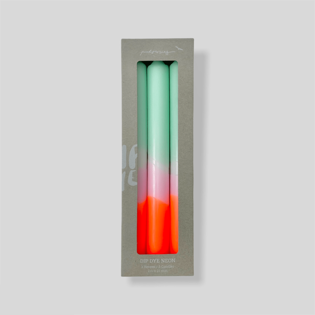 Pink Stories - DIP DYE NEON * Kerzen 3er - Set | Spring Sorbet - ROSA ECK - , ,