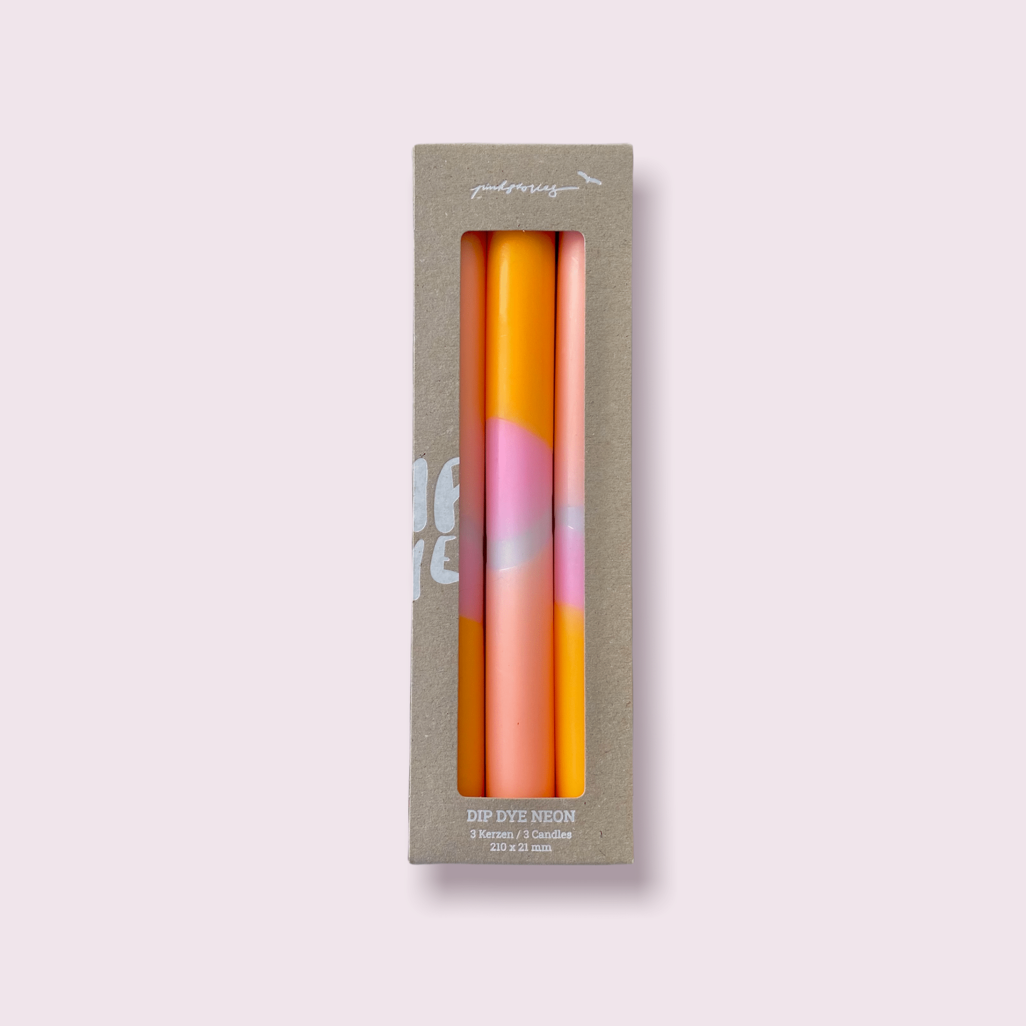Pink Stories - DIP DYE NEON * Kerzen 3er - Set | Valentine Bunny - Kerze - ROSA ECK Concept Store