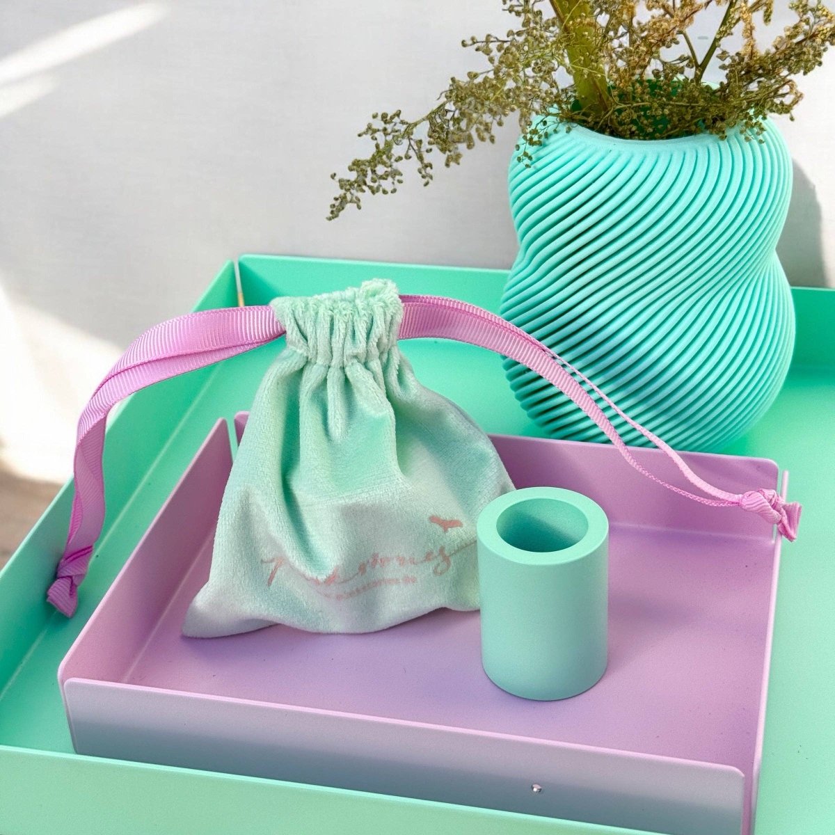 Pink Stories - FLIPPER Tube Kerzenhalter * • Mint - Kerzenständer - ROSA ECK Concept Store