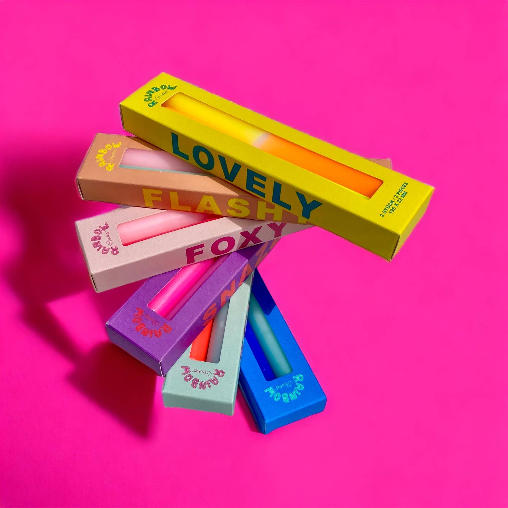 Pink Stories - RAINBOW STUDIO 4* Kerzen 2er - Set | Wily - Kerze - ROSA ECK Concept Store