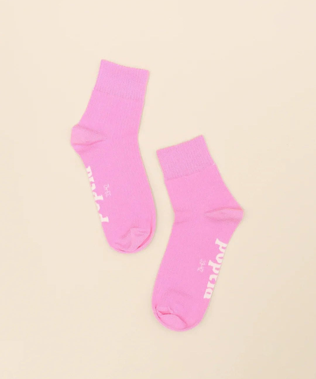 popeia - ANKLE Socken aus Bio - Baumwolle • Pink - ROSA ECK
