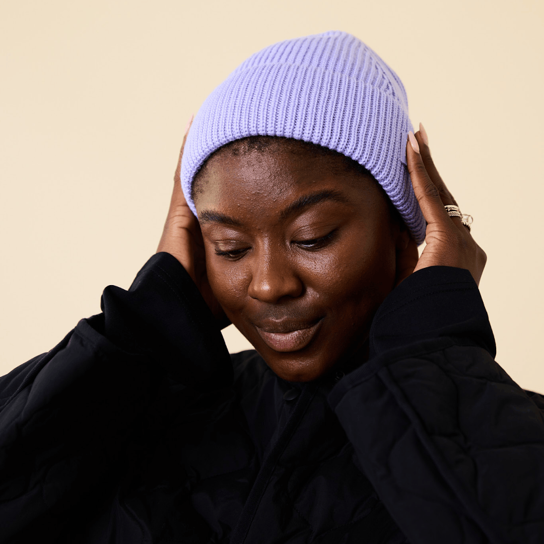 popeia - Beanie aus Merinowolle | Lila - ROSA ECK - Lila, ,