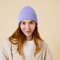 popeia - Beanie aus Merinowolle | Lila - ROSA ECK - Lila, ,
