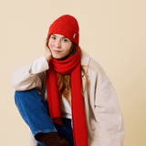 popeia - Beanie aus Merinowolle | Popeia Rot - ROSA ECK - , ,