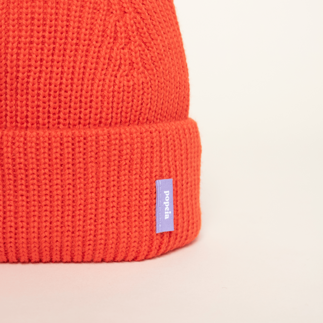 popeia - Beanie aus Merinowolle | Popeia Rot - ROSA ECK - , ,