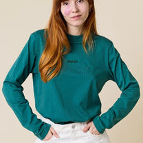 popeia - Langarmshirt Gestreift aus Bio - Baumwolle • College Grün - Langarmshirt - ROSA ECK