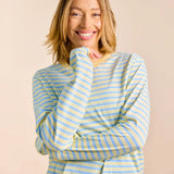 popeia - Langarmshirt Gestreift aus Bio - Baumwolle • Gelb/Hellblau - ROSA ECK