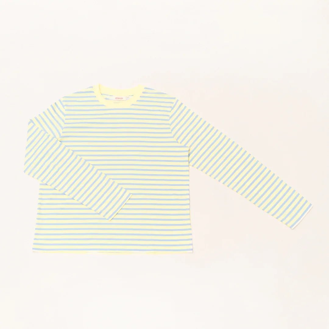 popeia - Langarmshirt Gestreift aus Bio - Baumwolle • Gelb/Hellblau - ROSA ECK