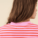popeia - Langarmshirt Gestreift aus Bio - Baumwolle | Pink/Rot - ROSA ECK - Pink, Rot, Streifen