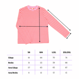 popeia - Langarmshirt Gestreift aus Bio - Baumwolle | Pink/Rot - ROSA ECK - Pink, Rot, Streifen