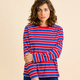 popeia - Langarmshirt Gestreift aus Bio - Baumwolle • Rot/Blau - ROSA ECK