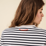 popeia - Langarmshirt Gestreift aus Bio - Baumwolle | Schwarz/Weiß - ROSA ECK - Schwarz, Streifen,
