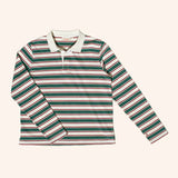 popeia - Poloshirt Gestreift aus Bio - Baumwolle • Dunkelgrün/Bordeaux - Poloshirt - ROSA ECK