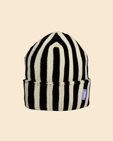 popeia - Special Beanie aus Merinowolle • Schwarz/Weiß - Mütze - ROSA ECK
