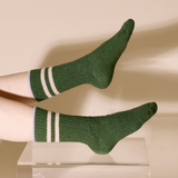 popeia - Stricksocken aus Wolle | Grün mit Streifen - ROSA ECK - , ,