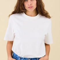 popeia - T-Shirt aus Bio - Baumwolle | Off - White - T-Shirt - ROSA ECK Concept Store