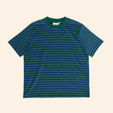 popeia - T-Shirt Gestreift aus Bio - Baumwolle • Dunkelgrün/Blau - T-Shirt - ROSA ECK