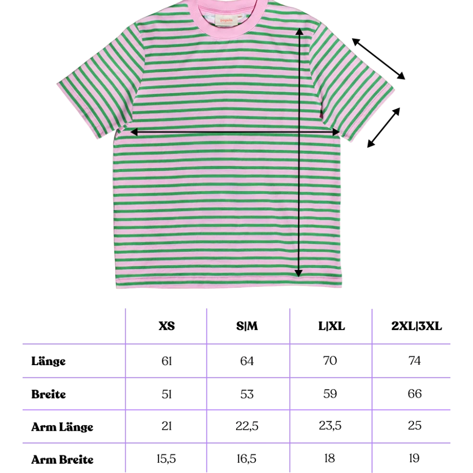 popeia - T-Shirt Gestreift aus Bio - Baumwolle • Pink/Grün - T-Shirt - ROSA ECK Concept Store