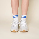 popeia - THE TENNIS Ankle Socken aus Bio - Baumwolle • Blaue Streifen - Socken - ROSA ECK Concept Store